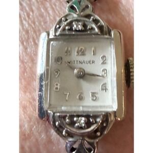 Vintage Wittnauer 10K GF Diamond Cocktail Watch Hand Wind Running‎ Speidel